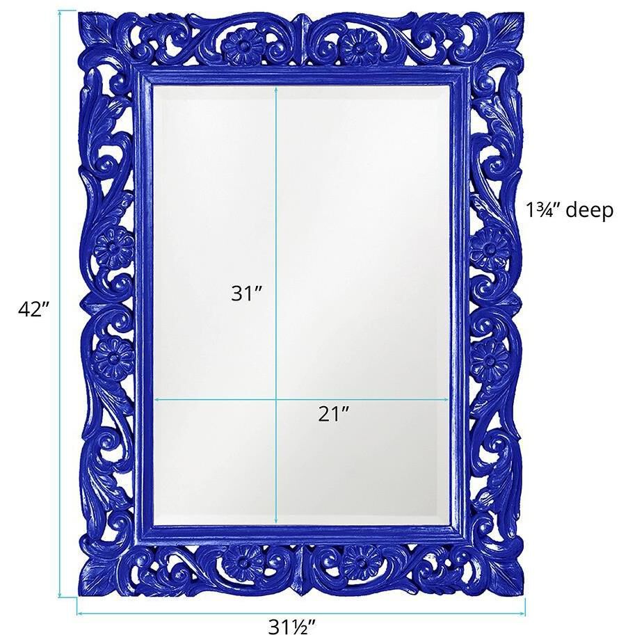 Chateau 42 X 31 inch Glossy Royal Blue Wall Mirror