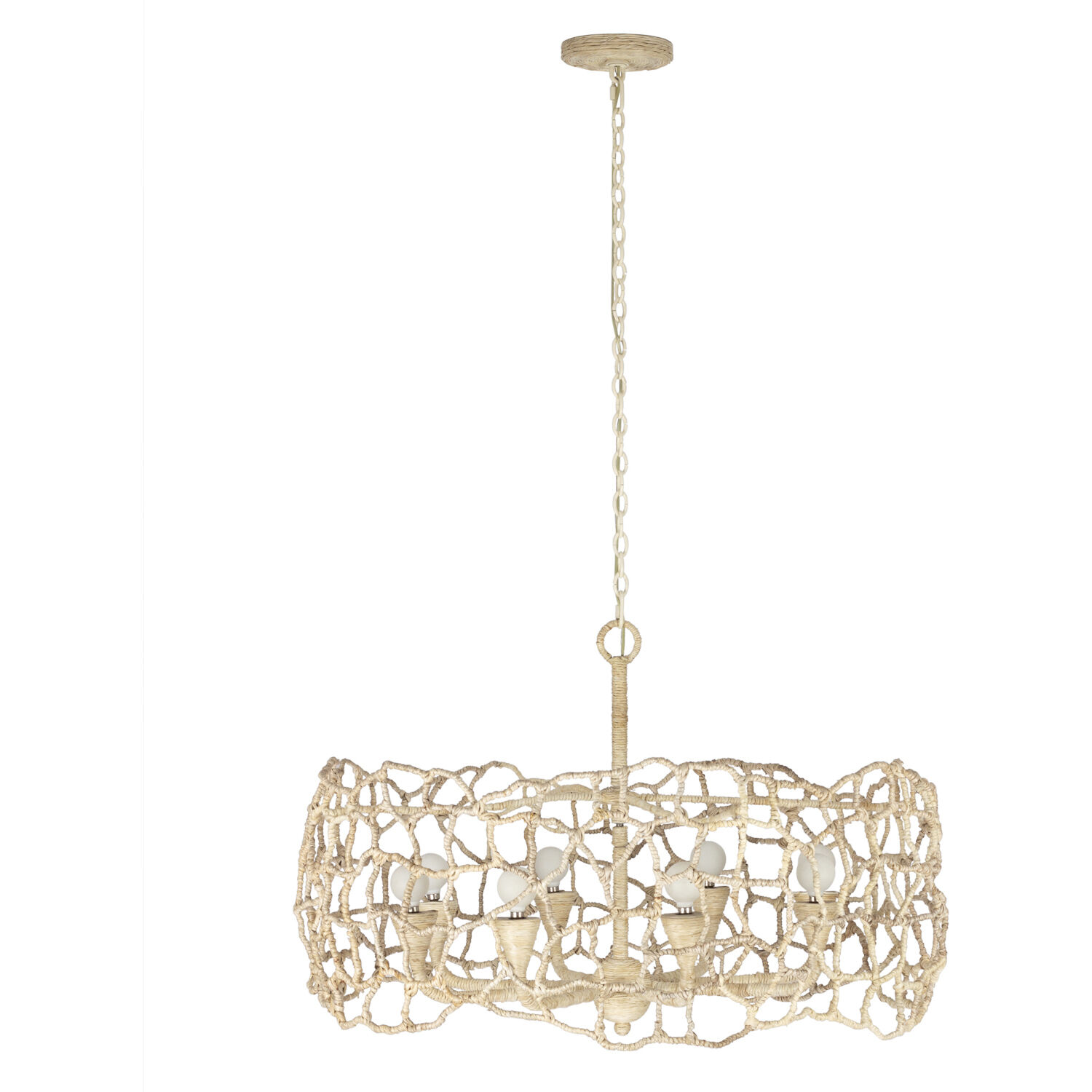 Reef 8 Light 34 inch Warm Ivory Chandelier Ceiling Light