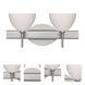 Brella 2 Light 15 inch Satin Nickel Vanity Lighting Wall Light in Halogen, Chalk Glass