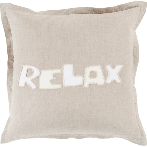 Relax 20 inch White, Cream, Beige Pillow Kit