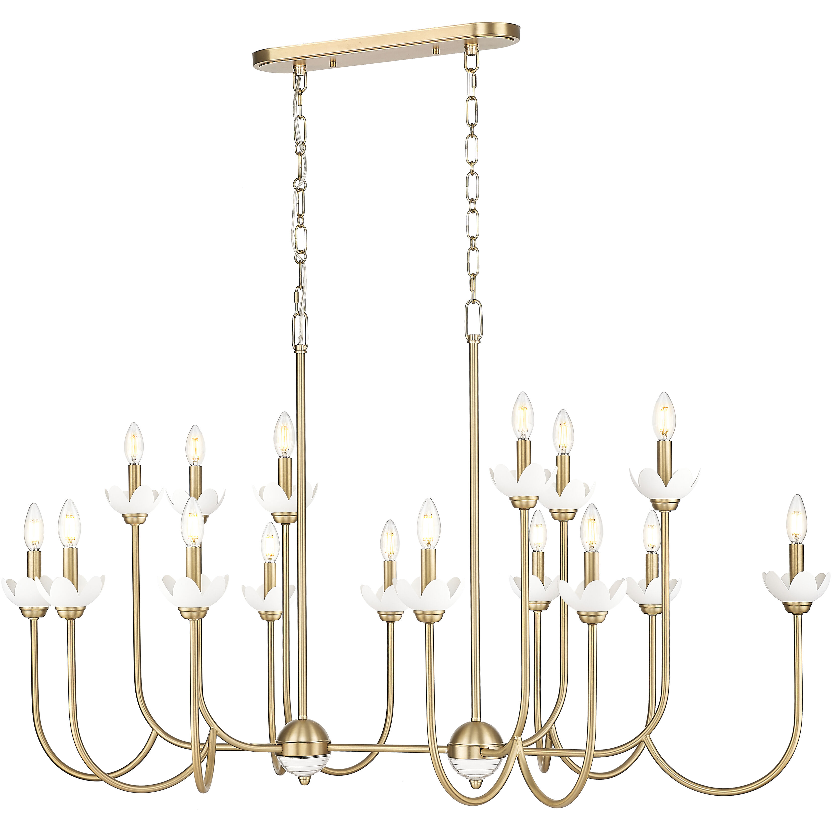 Allistair Linear Chandelier Ceiling Light in Modern Gold