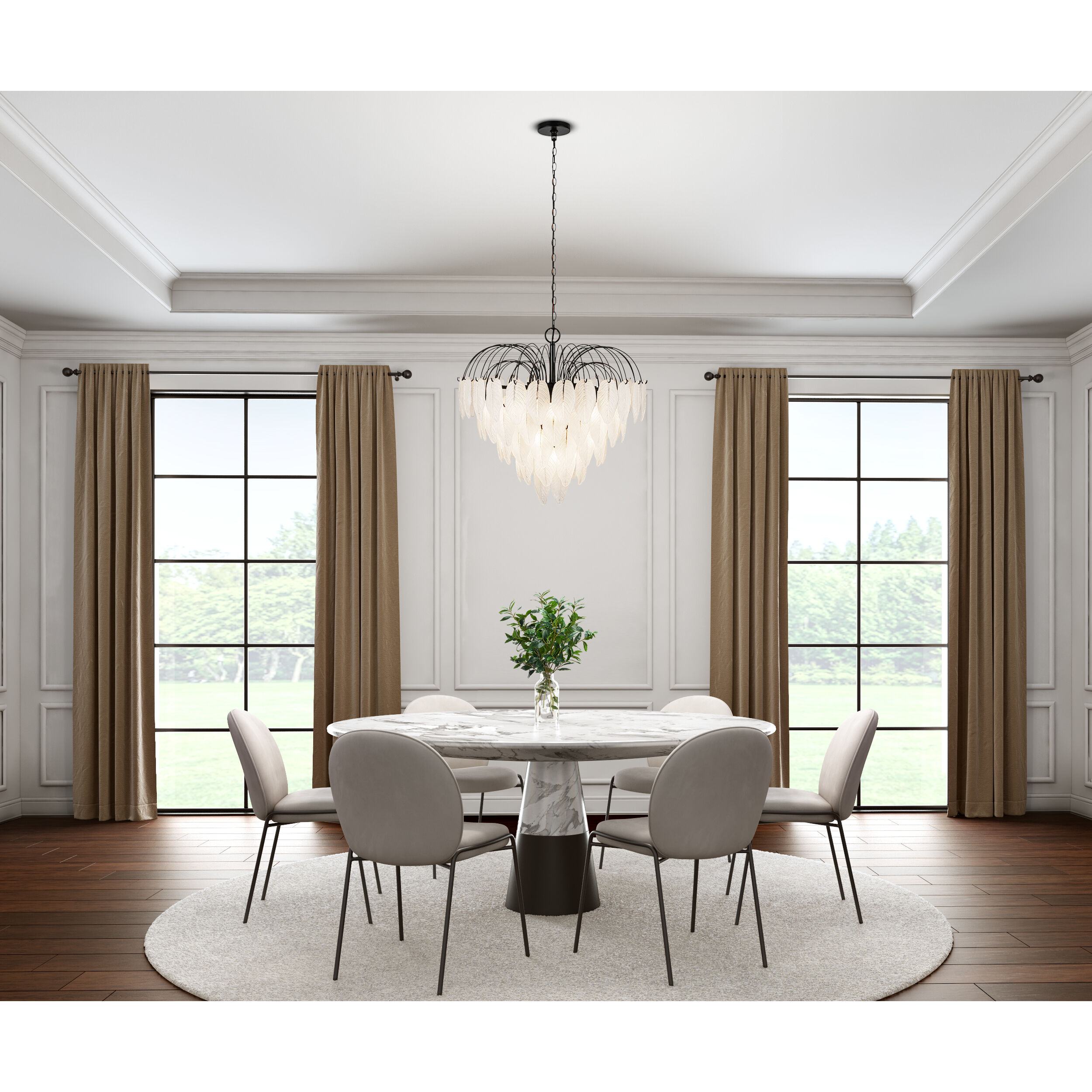 Alessia 19 Light 28.5 inch Black and White Chandelier Ceiling Light