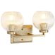 Yep Elliott Vanity Wall Light in Brushed Champagne Brass, Ribbed