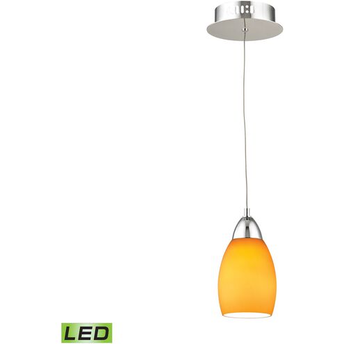 Buro 1 Light 4 inch Chrome with Yellow Mini Pendant Ceiling Light