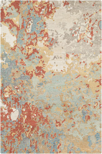 Modern Nouveau 36 X 24 inch Brick Red Rug in 2 x 3, Rectangle