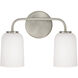 Lawson 2 Light 13.75 inch Brushed Nickel Vanity Light Wall Light