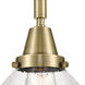 Franklin Restoration Caden LED 8 inch Antique Brass Mini Pendant Ceiling Light in Seedy Glass