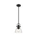 Hines 1 Light 7 inch Matte Black Mini Pendant Ceiling Light in Seeded Glass