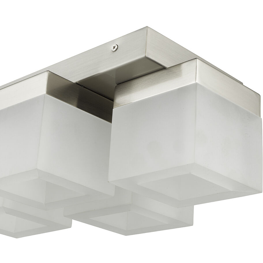 Cubic LED 9 inch Brushed Nickel Flush Mount Ceiling Light