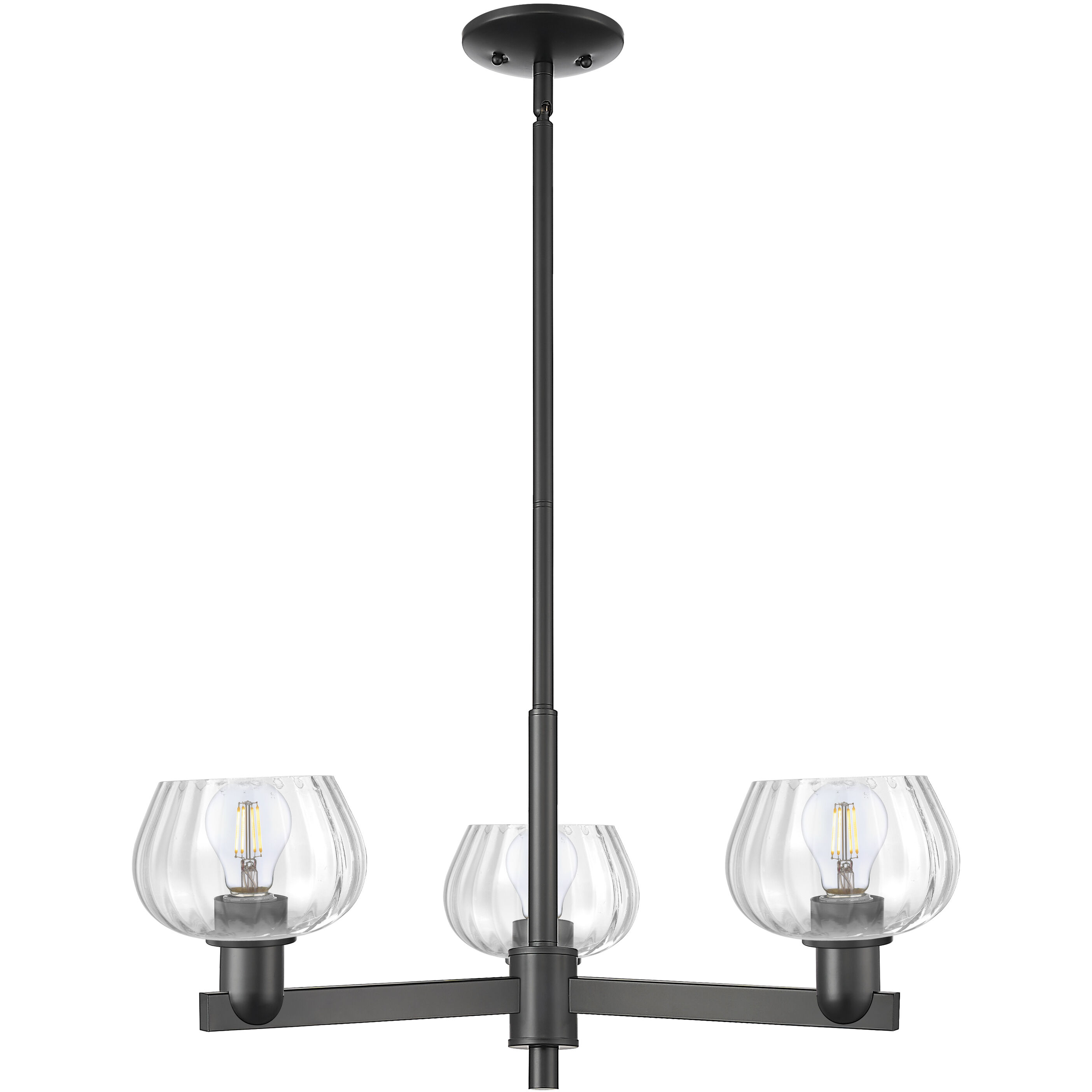 Arcadia Fenton 3 Light 28.25 inch Matte Black Chandelier Ceiling Light