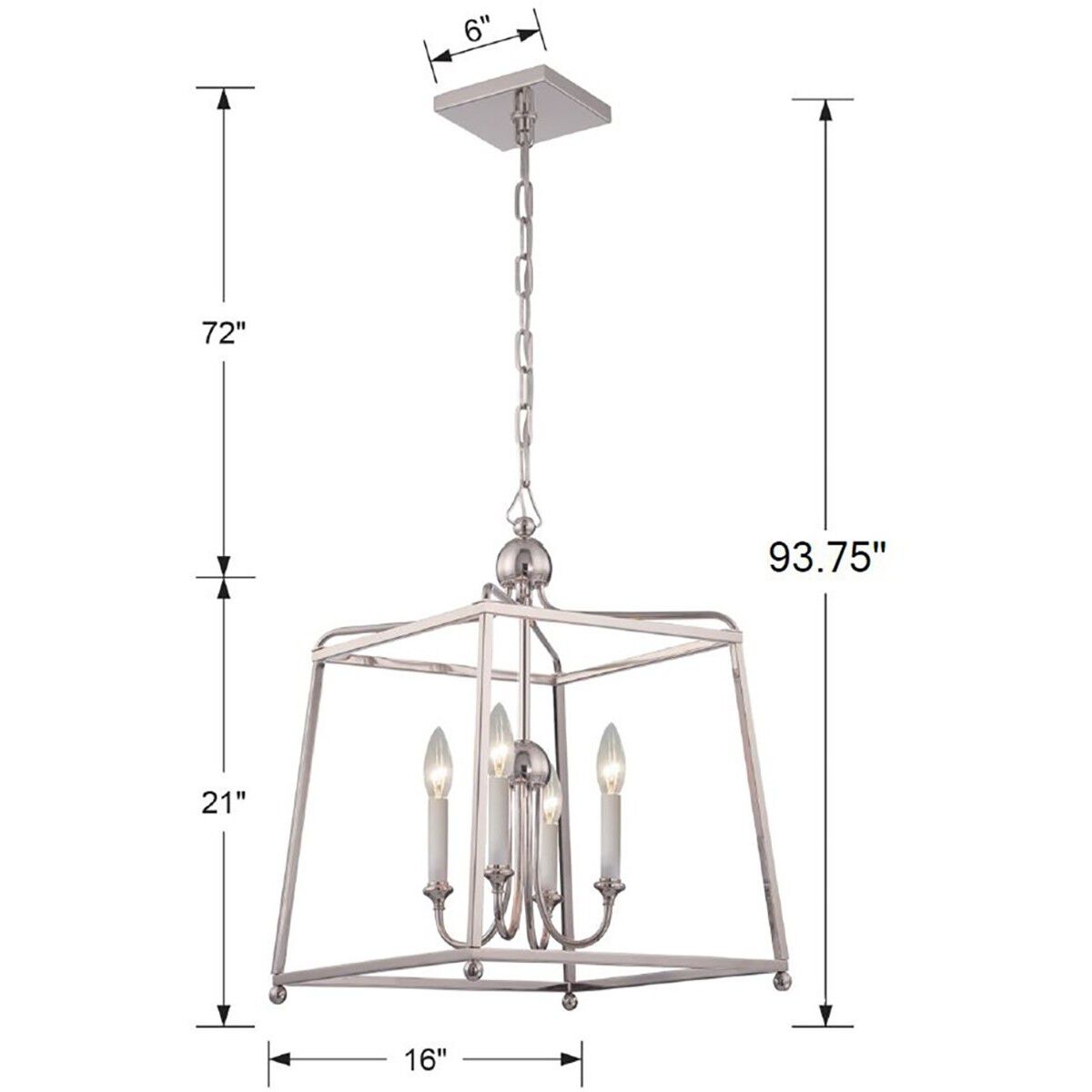 Sylvan 4 Light 16 inch Polished Nickel Mini Chandelier Ceiling Light