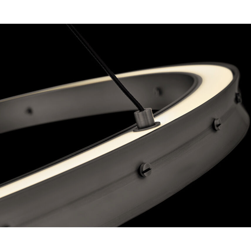 Althea LED 38 inch Satin Black Chandelier Ceiling Light