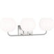 Rory 3 Light 25 inch Brushed Steel Wall Bath Fixture Wall Light