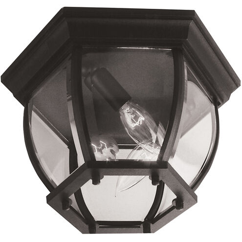 Bent Glass 3 Light 11 inch Textured Black Outdoor Flushmount in Textured Matte Black, Medium
