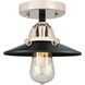 Nouveau 2 Railroad 1 Light 8 inch Black Polished Nickel Semi-Flush Mount Ceiling Light in Matte Black