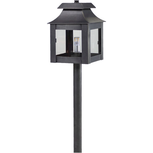 Hawthorne Concord Dark Antique Brass Path Light in Clear Seedy Glass