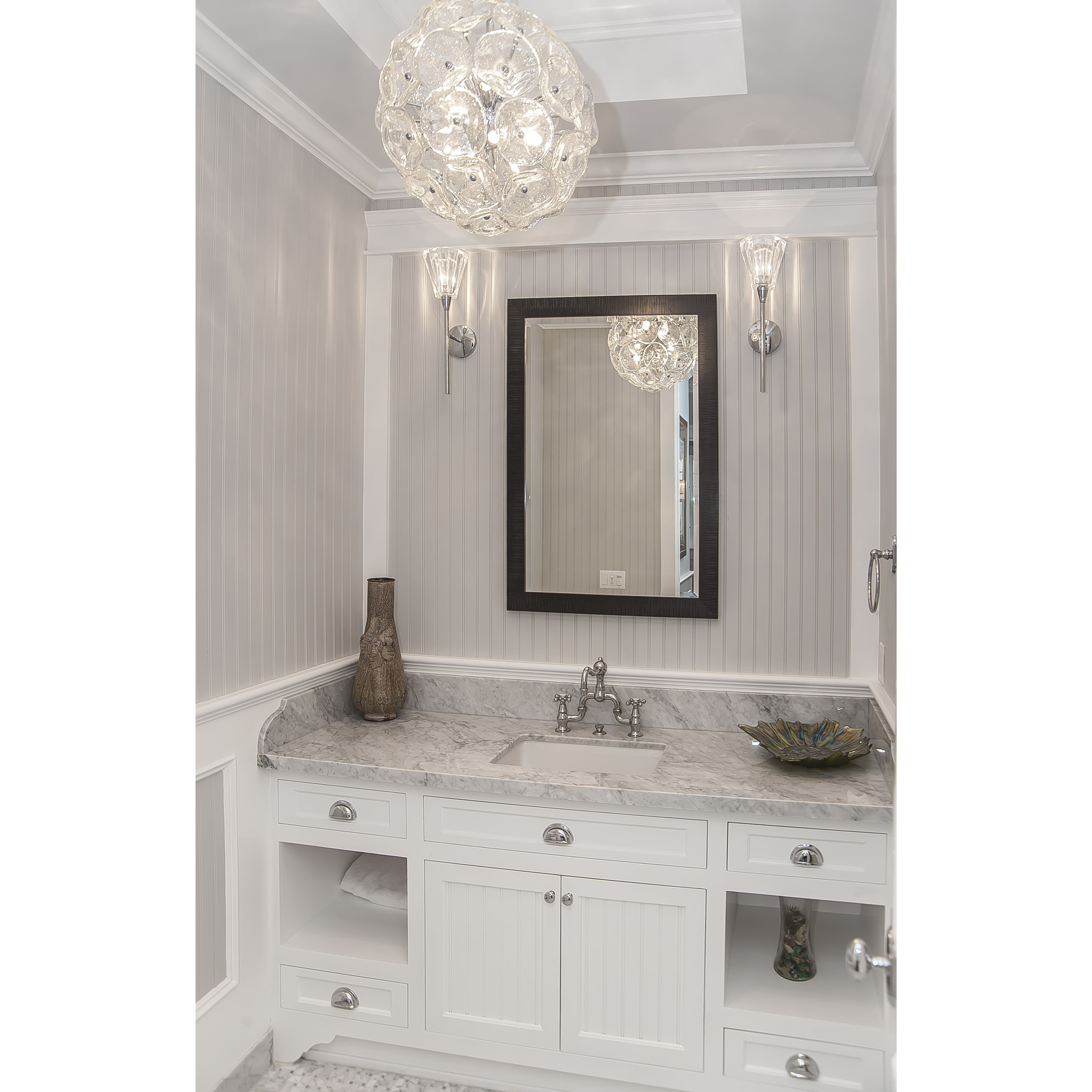 Fiori 20 Light 22.5 inch Polished Chrome Single Pendant Ceiling Light in Clear Murano