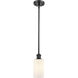 Ballston Clymer 1 Light 4 inch Matte Black Pendant Ceiling Light in Matte White Glass, Ballston