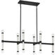Kingsburg 12 Light 38 inch Matte Black Linear Chandelier Ceiling Light, Lighting One (Open)