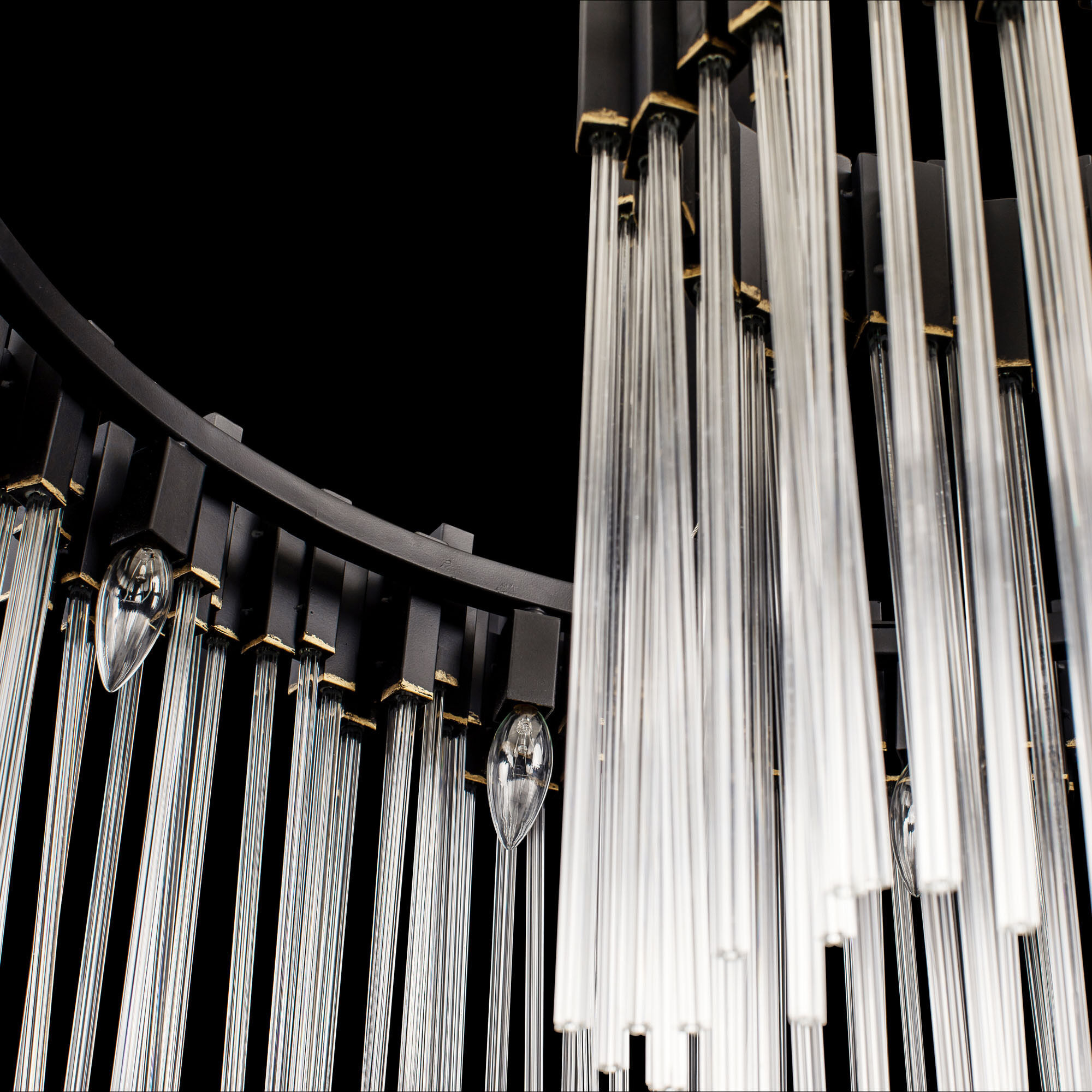 Matrix 12 Light 40 inch Matte Black and French Gold Chandelier Ceiling Light