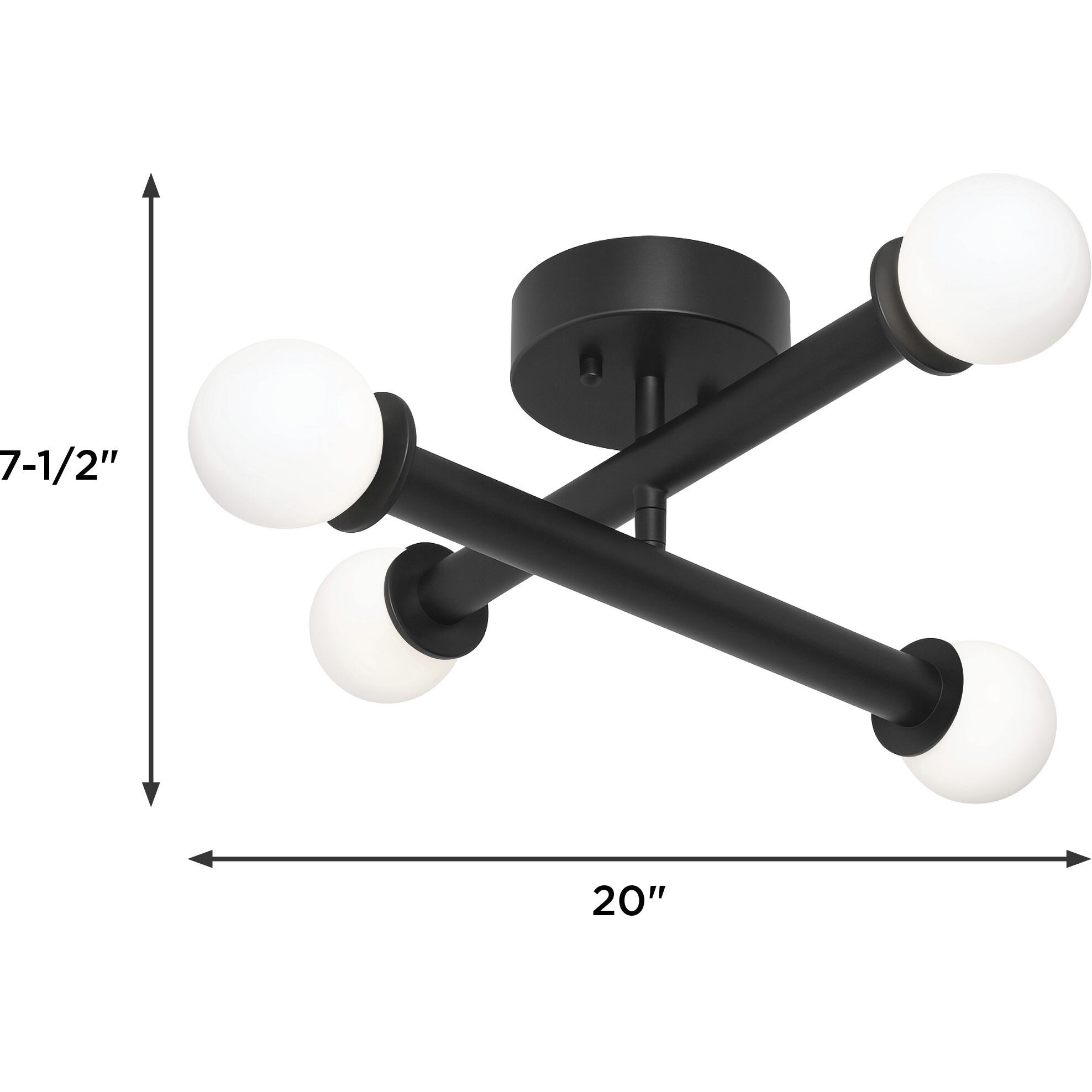 Lane LED 20 inch Black Flush Mount Ceiling Light