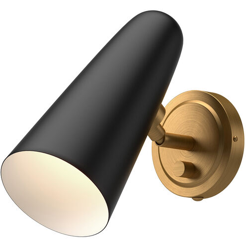 Alora Mood Daniel 1 Light 5 inch Aged Gold and Matte Black Bath Vanity Light Wall Light