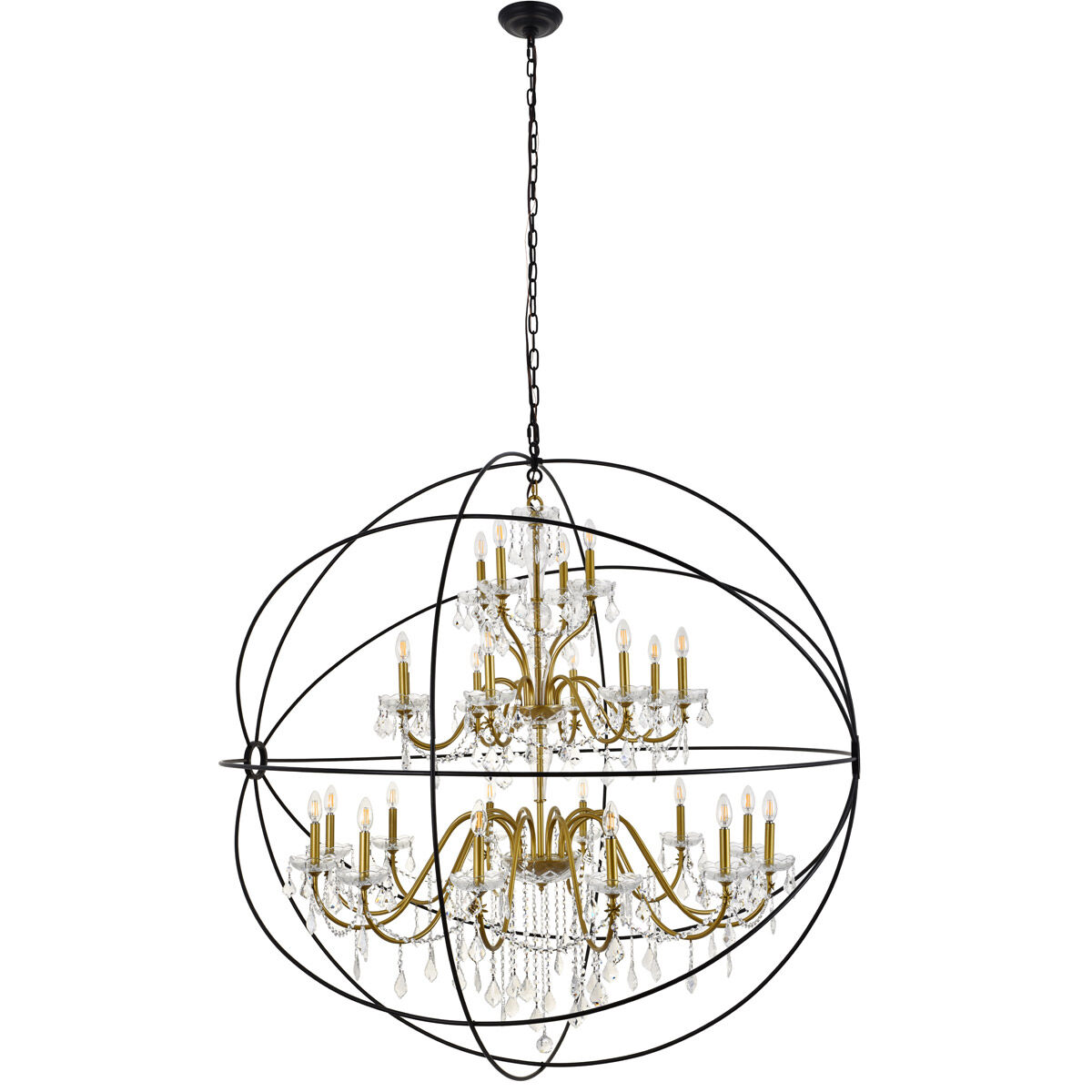 Cordelia 24 Light 59 inch Black and Gold Pendant Ceiling Light