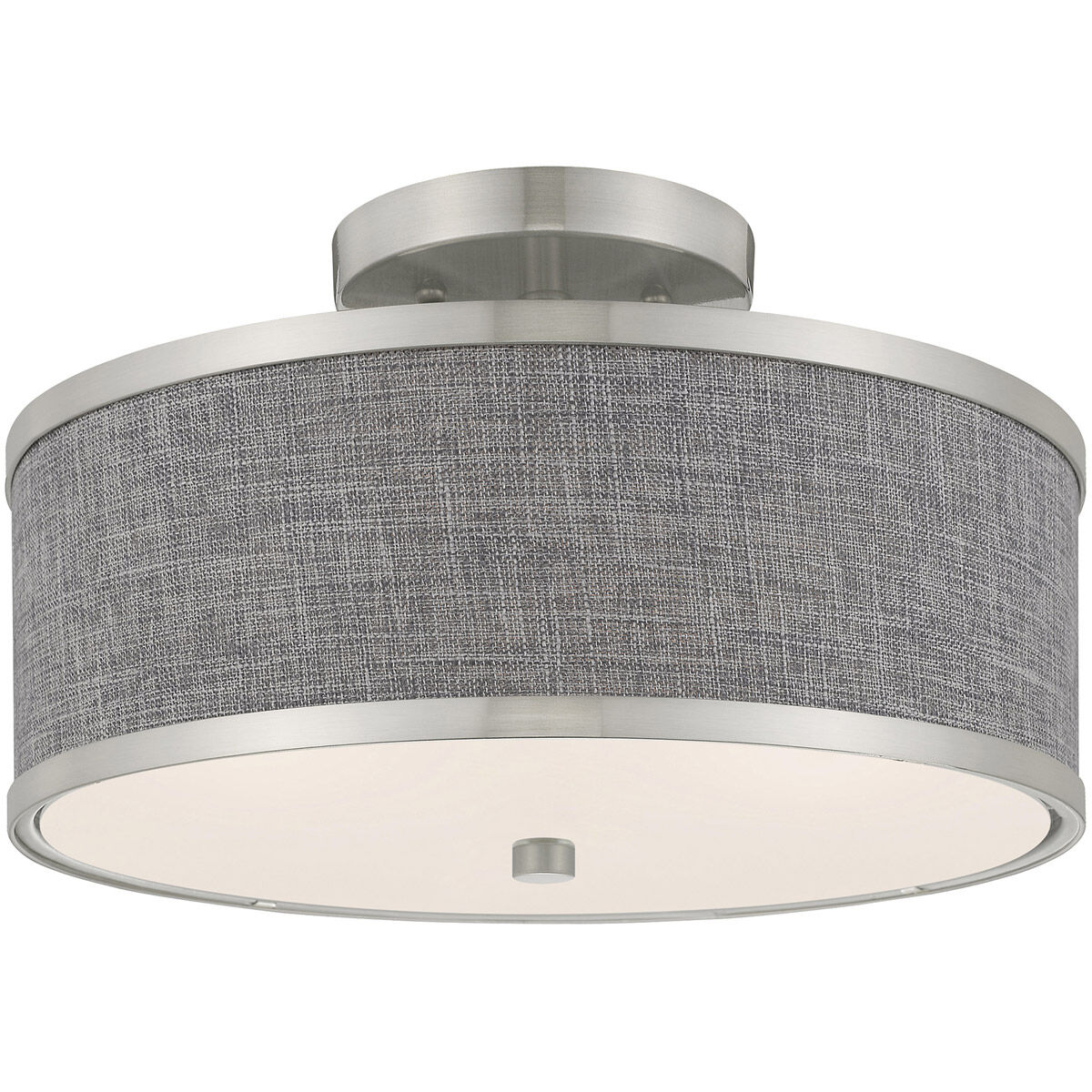 Park Ridge 2 Light 13 inch Brushed Nickel Semi-Flush Mount Ceiling Light