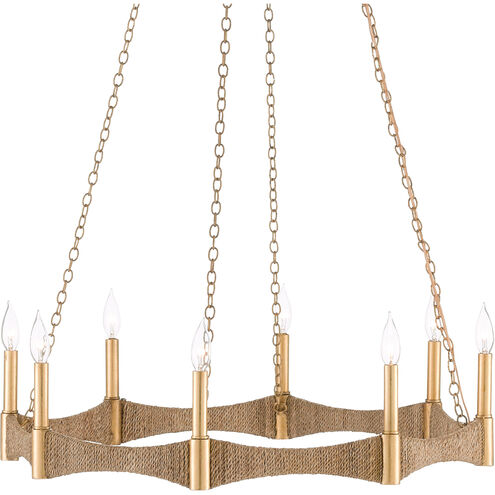 Mallorca 8 Light 32 inch Natural/Dark Contemporary Gold Leaf Chandelier Ceiling Light