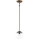 Outer Limits 1 Light 6 inch Painted Bronze W/Natural Brush Mini Pendant Ceiling Light