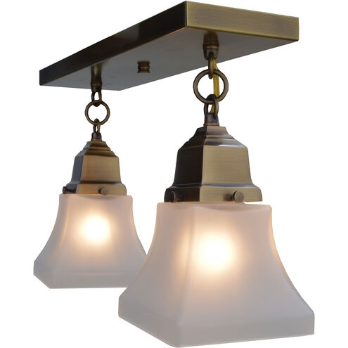 Ruskin 2 Light 15 inch Antique Copper Flush Mount Ceiling Light, Glass Sold Separately