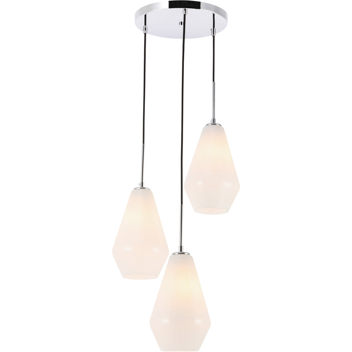 Gene 3 Light 17.3 inch Chrome Pendant Ceiling Light