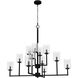 Kerrison 12 Light 40.5 inch Natural Black Iron Chandelier Ceiling Light