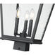 Raphael 3 Light 26.75 inch Sand Black Outdoor Post Mount Fixture in Soft Sand Black