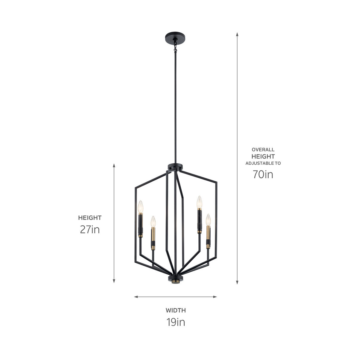Armand 4 Light 19 inch Black Large Foyer Pendants Ceiling Light