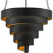 Chiffonade 7 Light 30 inch Antique Black/Contemporary Gold Leaf Pendant Ceiling Light, Large