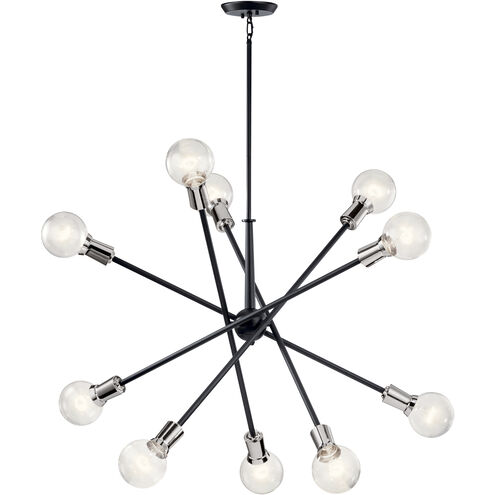 Armstrong 10 Light 47 inch Black Chandelier 1 Tier Large Ceiling Light, 1 Tier Large