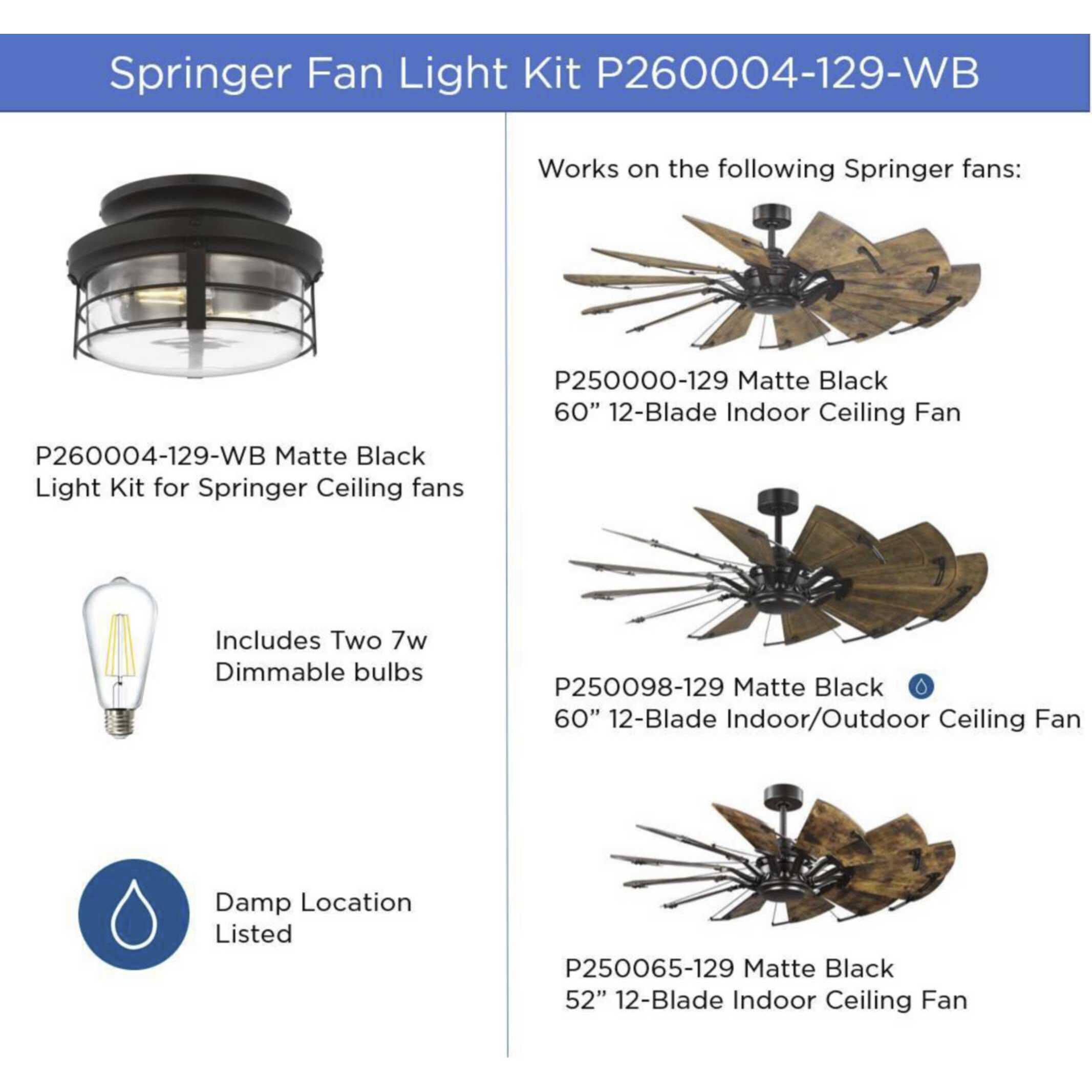 Springer II LED Architectural Bronze Fan Light Kit