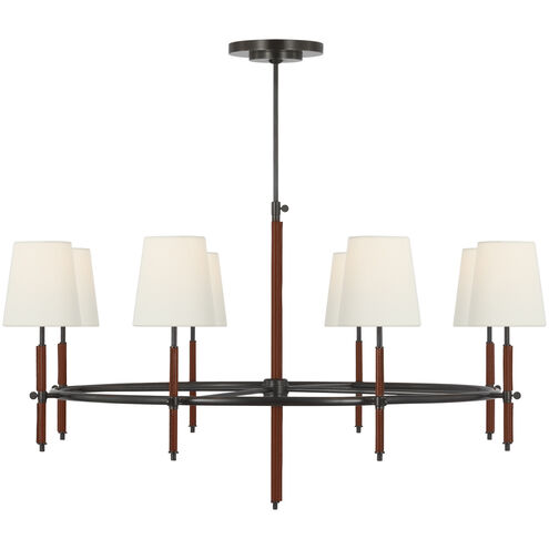 Thomas O'Brien Bryant2 LED 41 inch Bronze and Saddle Leather Wrapped Ring Chandelier Ceiling Light