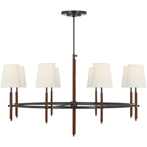 Thomas O'Brien Bryant2 LED 41 inch Bronze and Saddle Leather Wrapped Ring Chandelier Ceiling Light