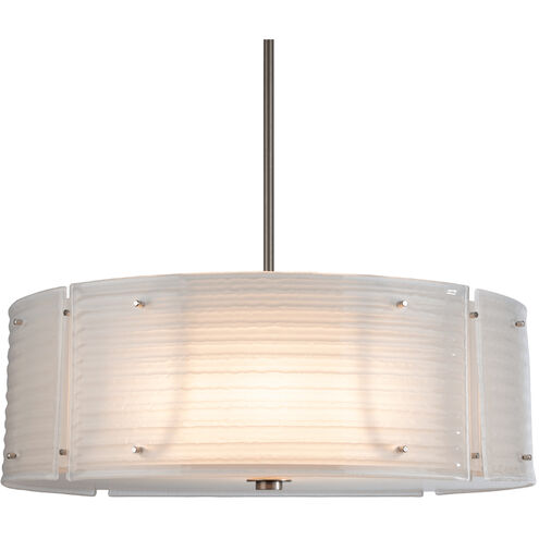 Textured Glass 4 Light 30.2 inch Beige Silver Chandelier Ceiling Light in Metallic Beige Silver, Strata Frosted