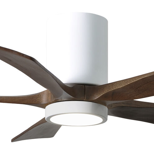 Atlas Irene-5HLK 42 inch Gloss White with Walnut Tone Blades Ceiling Mount Paddle Fan, Flush Mounted