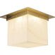 Mineral 1 Light 11.13 inch Patina Brass and Alabaster Flush Mount Ceiling Light in Alabaster Shade