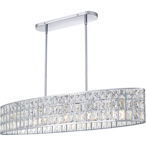 Gibson 5 Light 42 inch Polished Chrome Linear Chandelier Ceiling Light, Medium