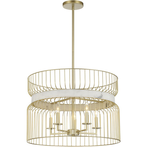 Park Slope 5 Light 25 inch Nouveau Gold Pendant Ceiling Light