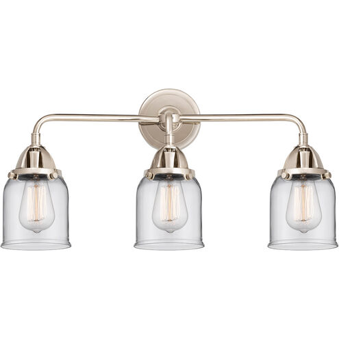 Nouveau 2 Small Bell LED 23 inch Polished Nickel Bath Vanity Light Wall Light in Clear Glass