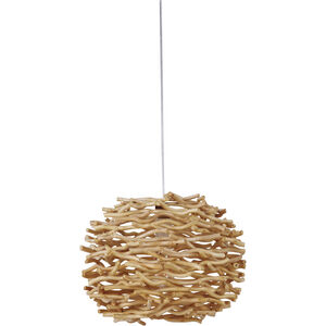 Wood Shade 1 Light 16.5 inch Natural Swag Pendant Ceiling Light
