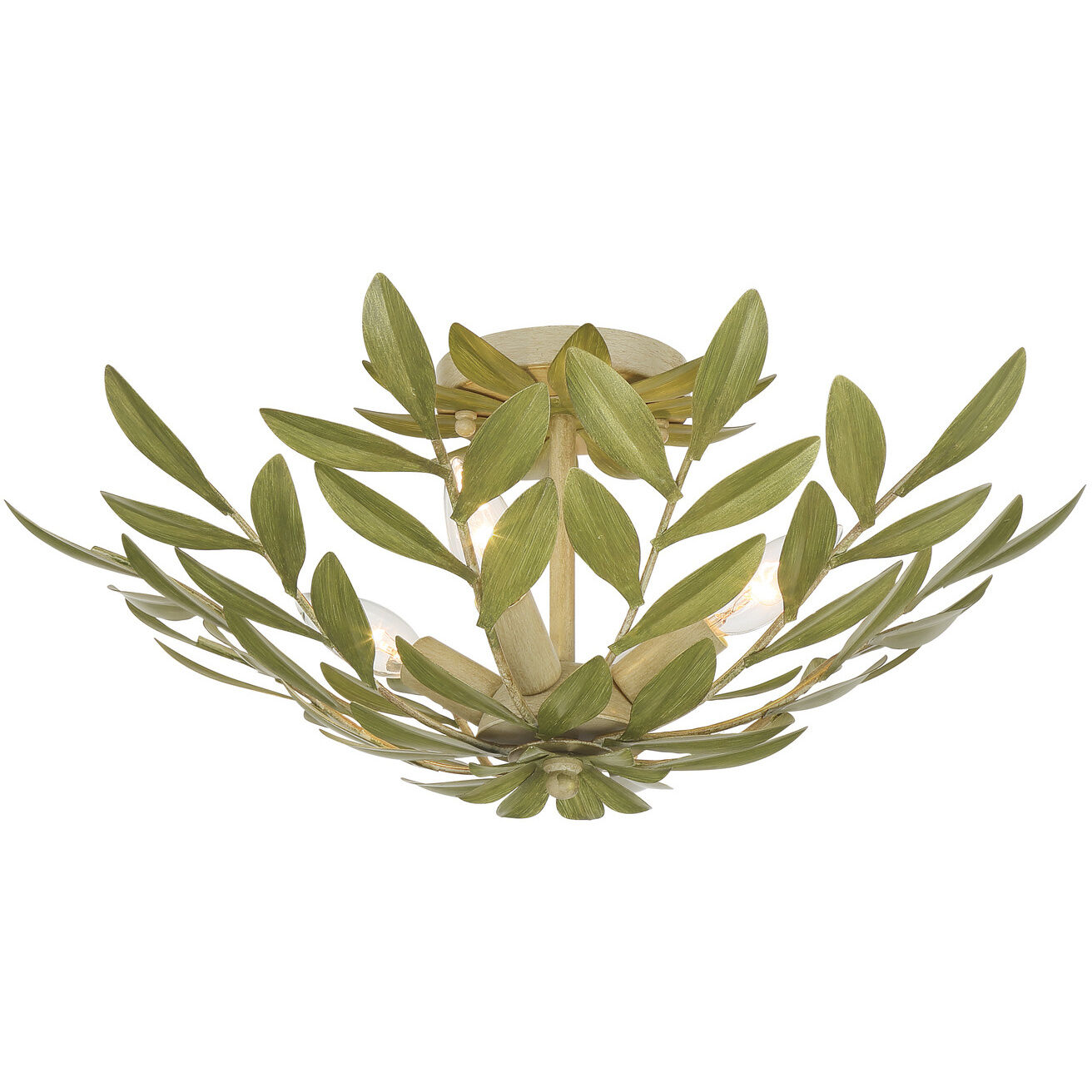 Broche 4 Light 20.75 inch Champagne Green Tea Semi Flush Ceiling Light