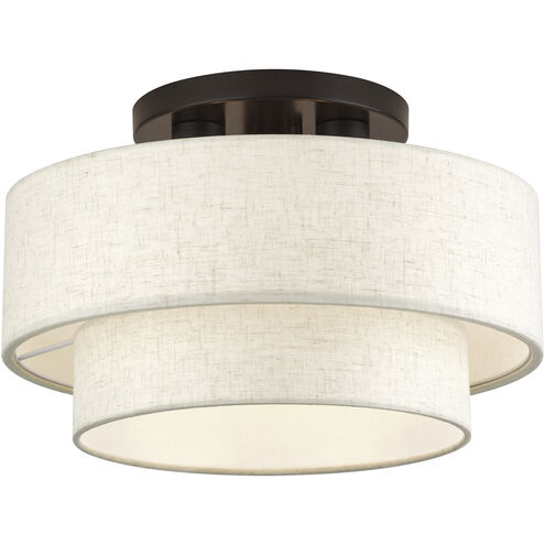 Manorwood 3 Light 15 inch English Bronze Semi Flush Mount Ceiling Light, Large