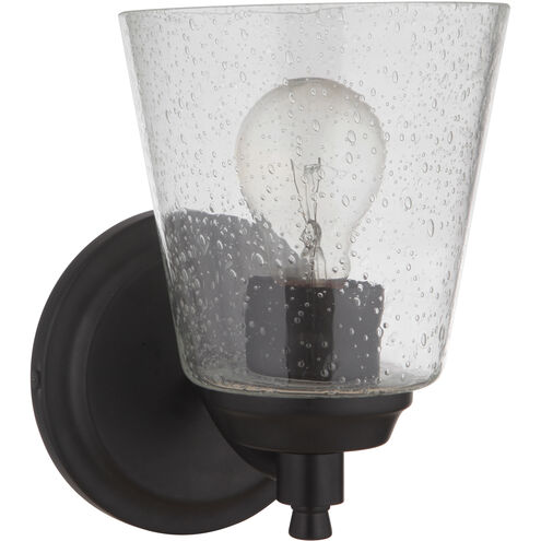 Neighborhood Tyler 1 Light 6 inch Flat Black Wall Sconce Wall Light in Clear Seeded, Neighborhood Collection